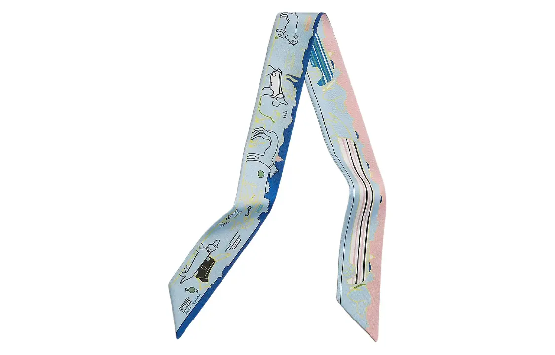 

Шёлковый платок HERMES Women's Sky Blue