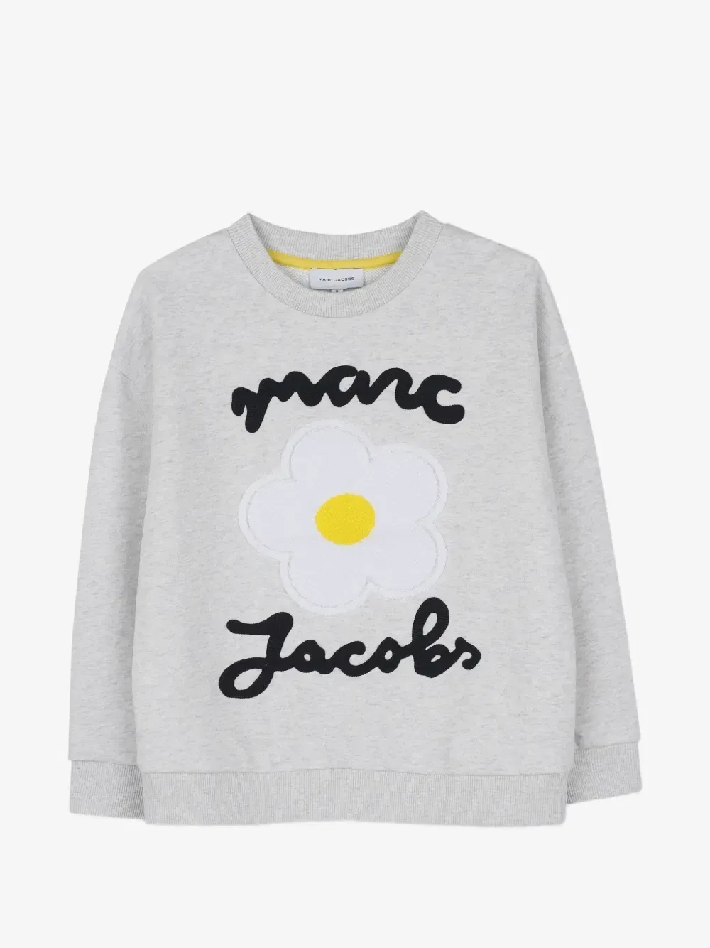 Свитер с цветочной аппликацией и логотипом Marc Jacobs Kids, серый
