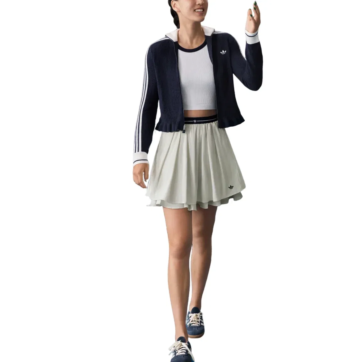 Женская куртка Sports TT Asia Sizing 'Night Indigo Off White' adidas, Night Indigo/Off White — фото 3