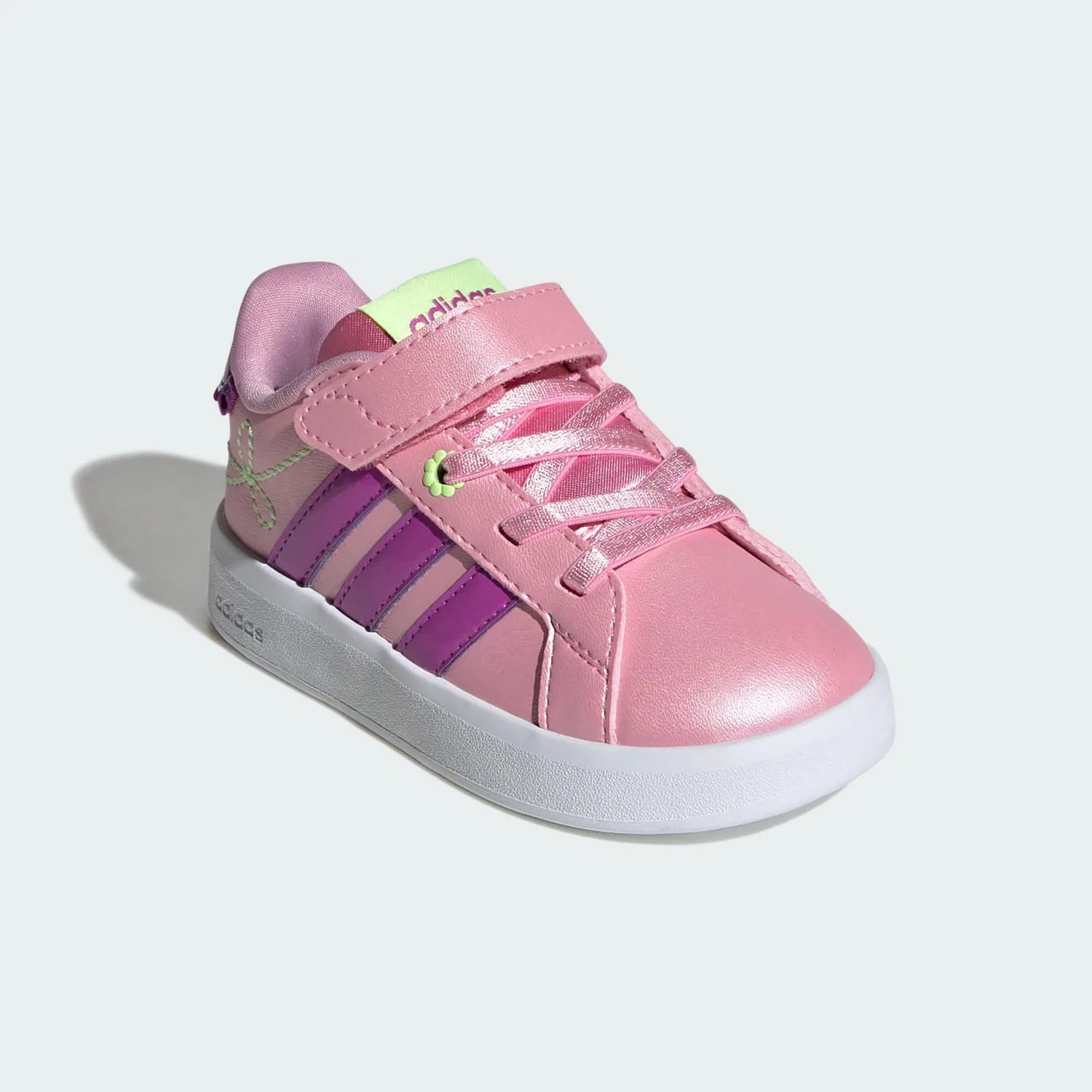 Детские кроссовки с эластичными шнурками Grand Court 3.0 Adidas, Rosa Violett Gelb — фото 4