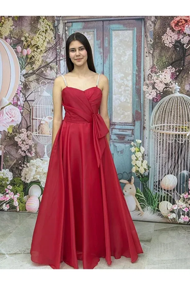 Детское платье для девочек с длинным рукавом Lidya Kids, Red