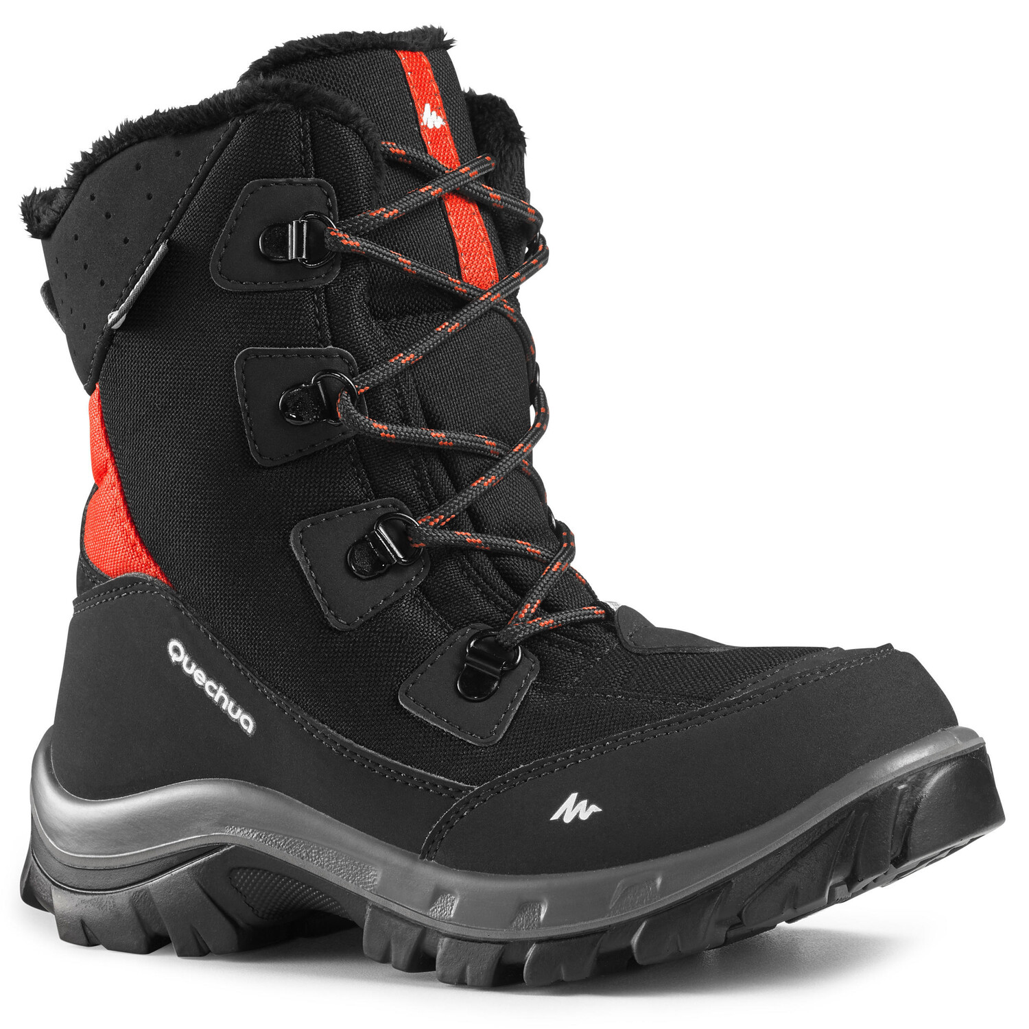 

Ботинки зимние детские Quechua SH500 Warm на шнуровке, черно-красный