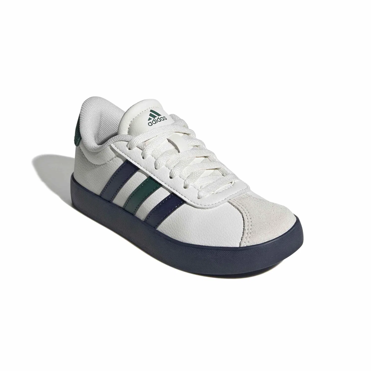 Детские кроссовки для мальчиков с принтом Vl Court 3.0 Kids Adidas, Core White Collegiate Navy Collegiate Green — фото 3