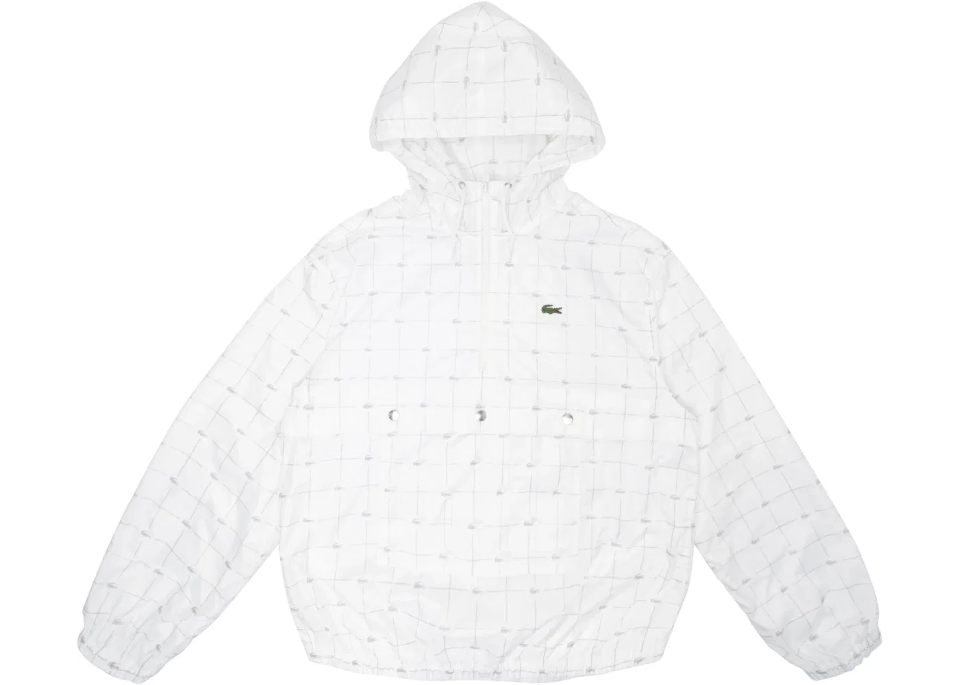 Мужская куртка-анорак с отражающим принтом Supreme LACOSTE Reflective Grid Nylon Anorak White