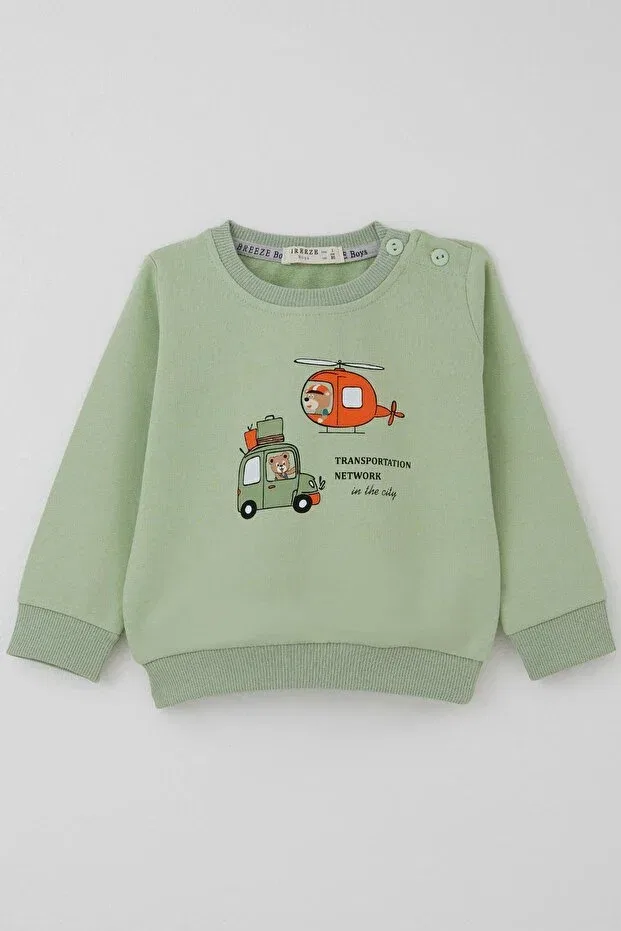 Детский спортивный комплект для мальчиков с принтом Sportswear Breeze, Pistachio Green — фото 3
