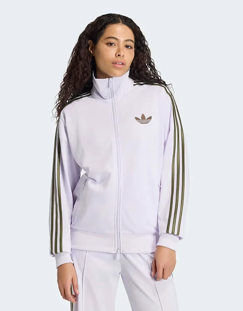 Спортивная куртка Adidas Originals Firebird свободного кроя, замороженный фиолетовый/оливковый
