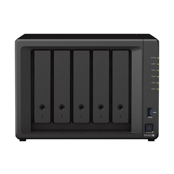 

Сетевое хранилище Synology 50Тб DS1522+ NAS 5 отсеков с 5 дисками по 10Тб, черный