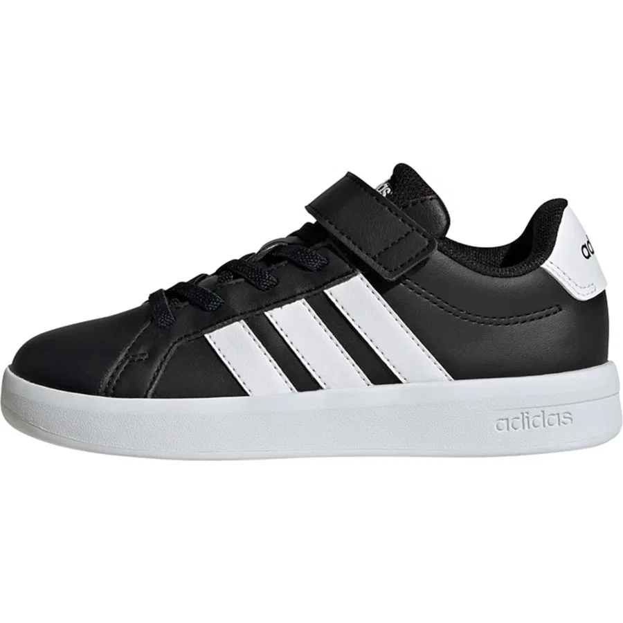 Детские спортивные кроссовки с эластичными шнурками Grand Court 3.0 adidas, Черно-белый — фото 2