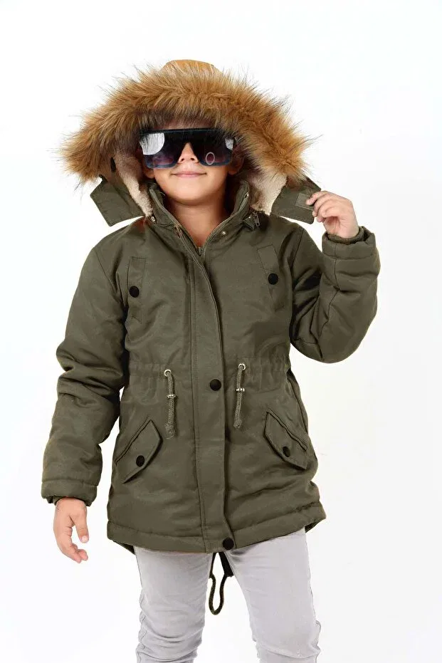 Детское зимнее пальто для девочек с водоотталкивающей пропиткой Jannock, Dark Green