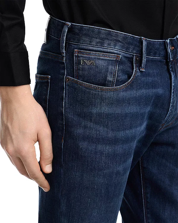 Мужские джинсы из стрейч-денима Essential J06 Slim Fit Emporio Armani, Dark Blue Denim — фото 4