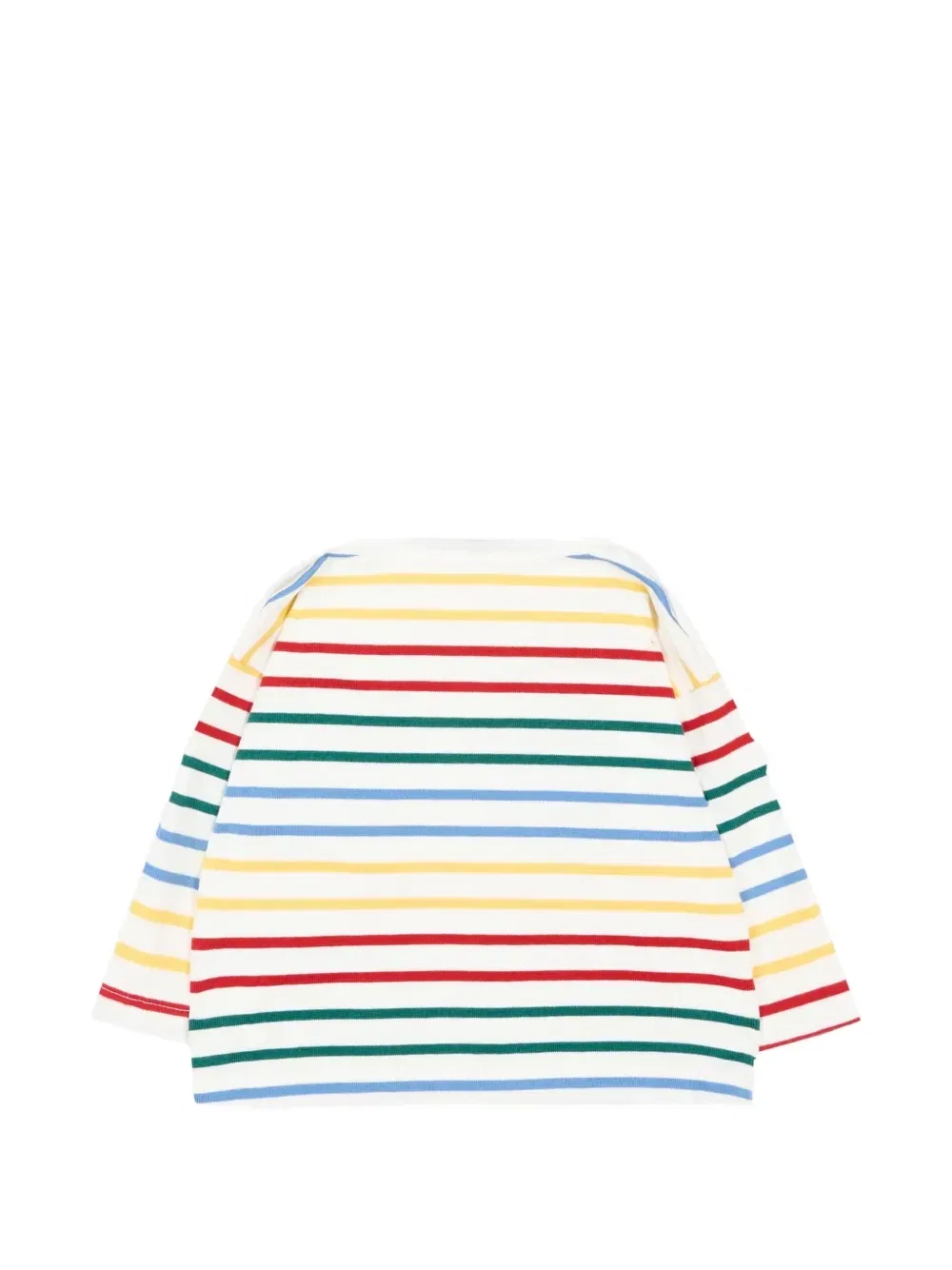 Футболка с длинным рукавом в горизонтальную полоску Petit Bateau, белый — фото 2