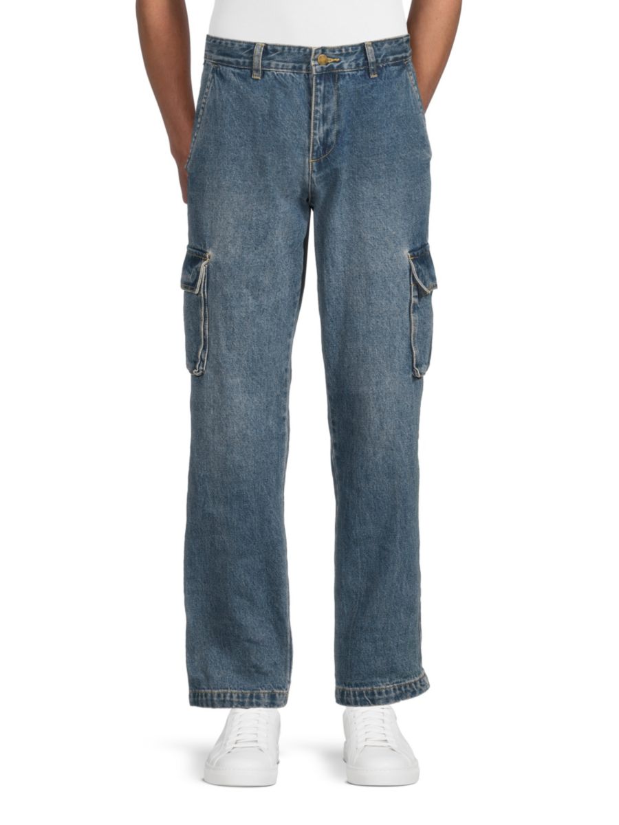 

Джинсы-карго свободного кроя Wesc, цвет Mid Wash