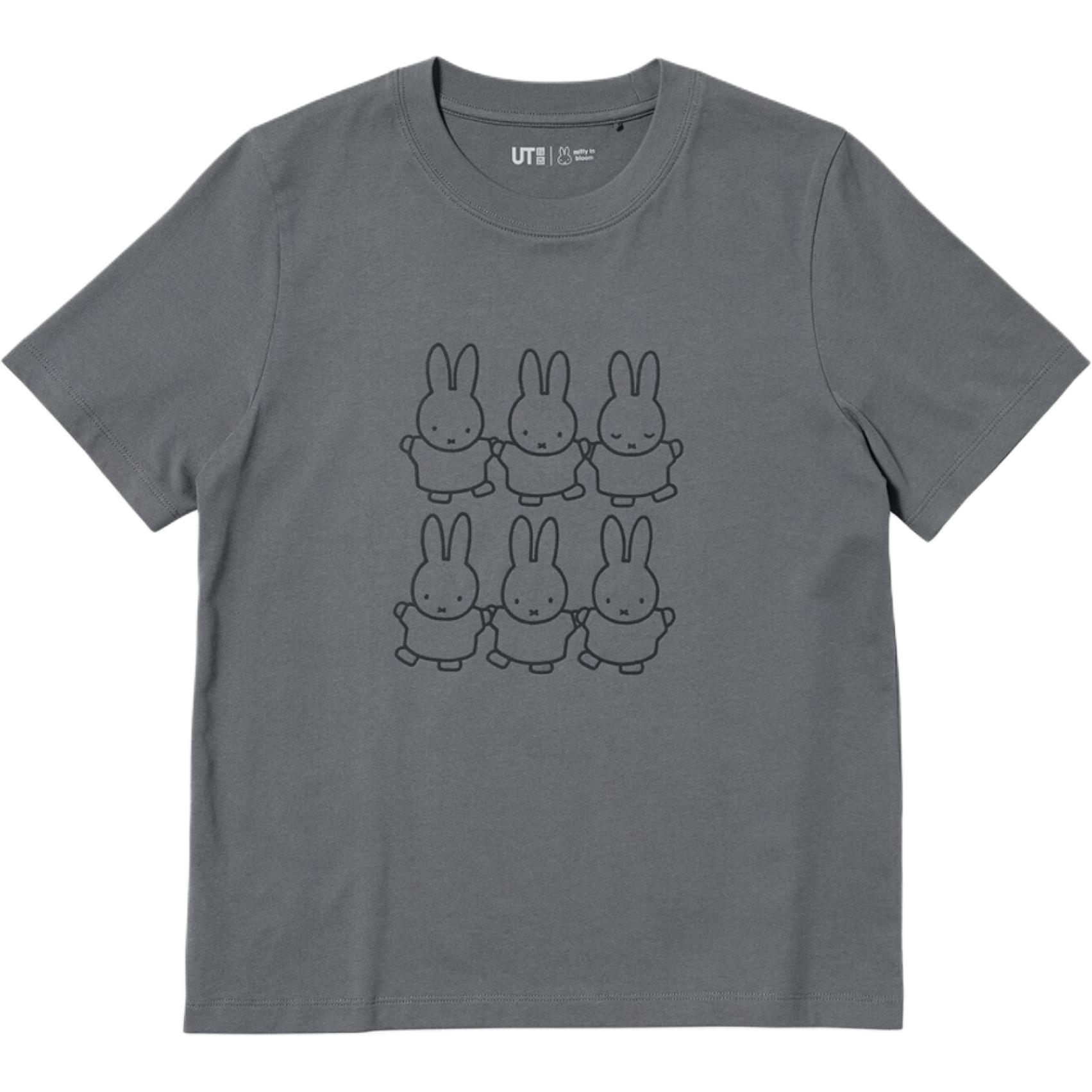 

Miffy, Футболка Miffy Collaboration FW25 женская Uniqlo, asphalt серый