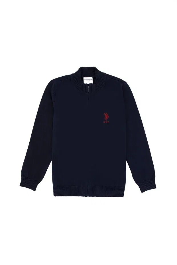 Детский кардиган на молнии с длинным рукавом U.S. Polo Assn., Navy Blue