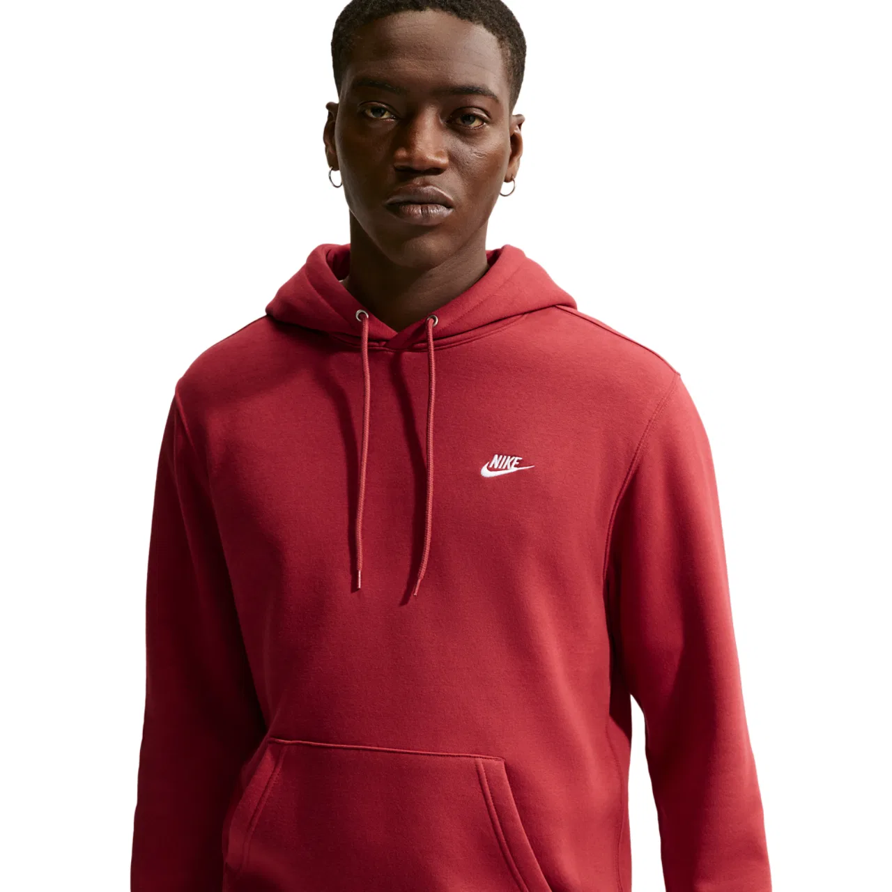 Мужская толстовка Club Pullover Nike, красный/белый — фото 3