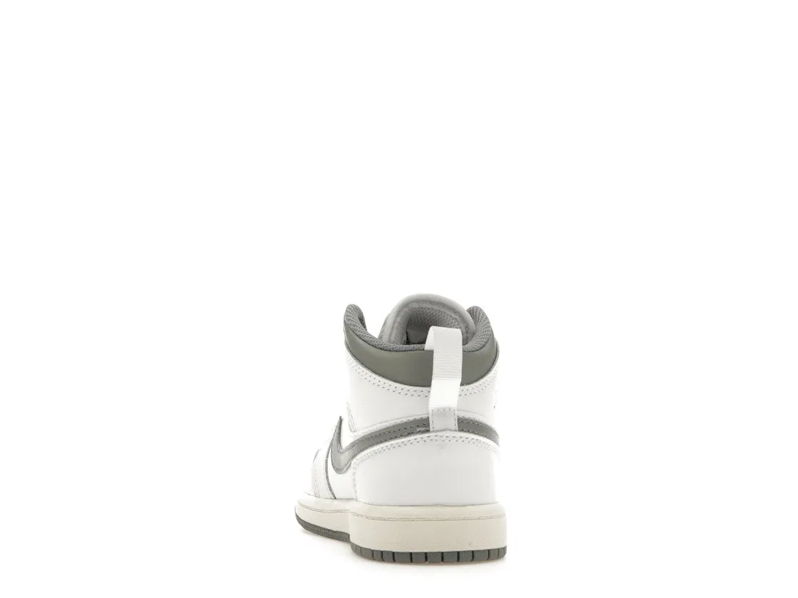 Детские кроссовки с высоким верхом Jordan 1 Mid Jordan, White Stealth — фото 4