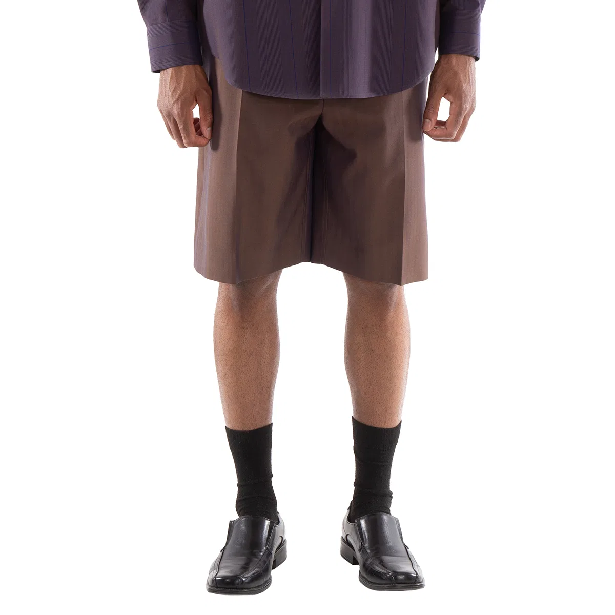 Шорты с защипами Knee Length Pleated Burberry, Barrel