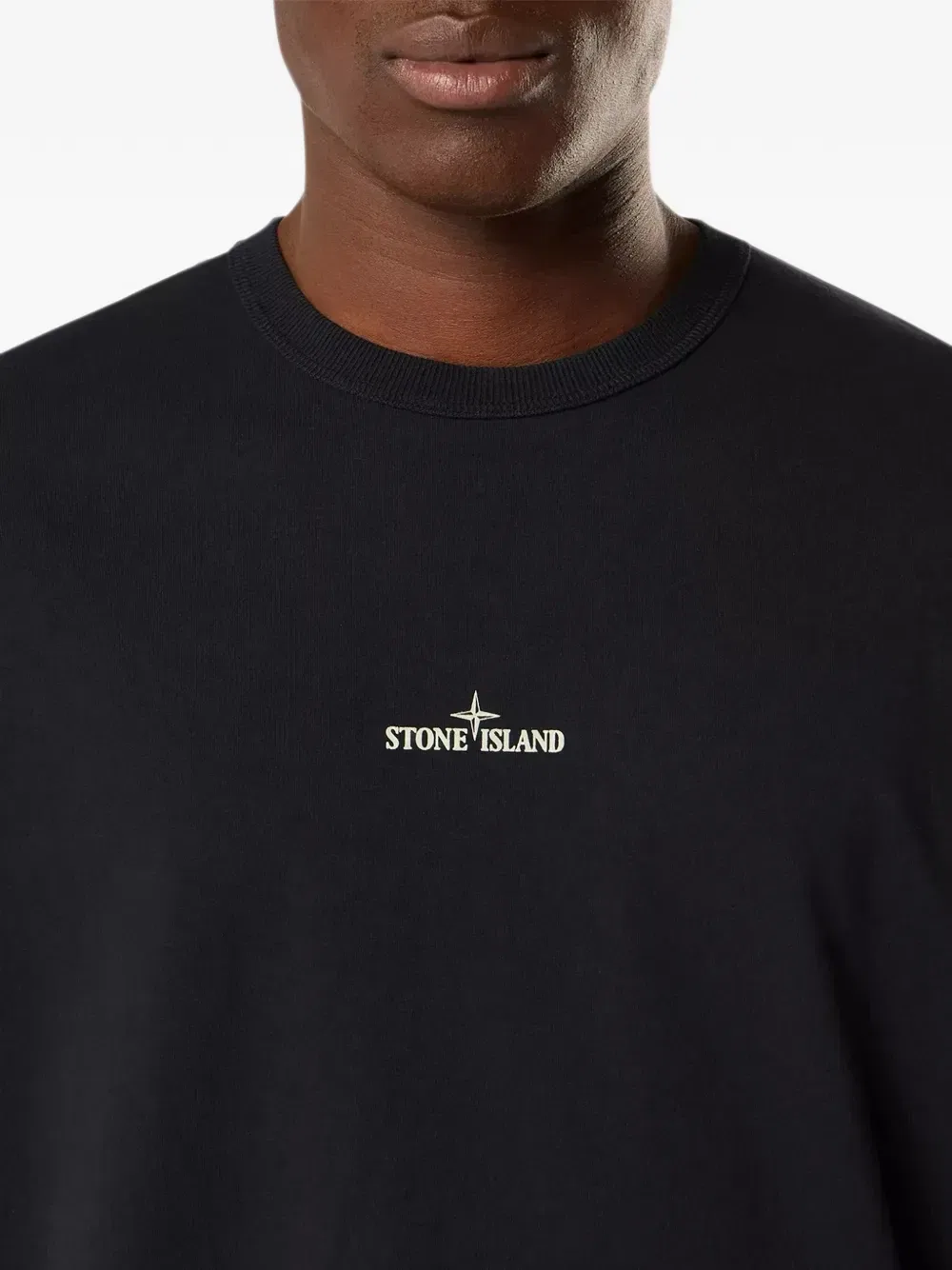 Футболка с длинным рукавом с логотипом Stone Island, черный — фото 4