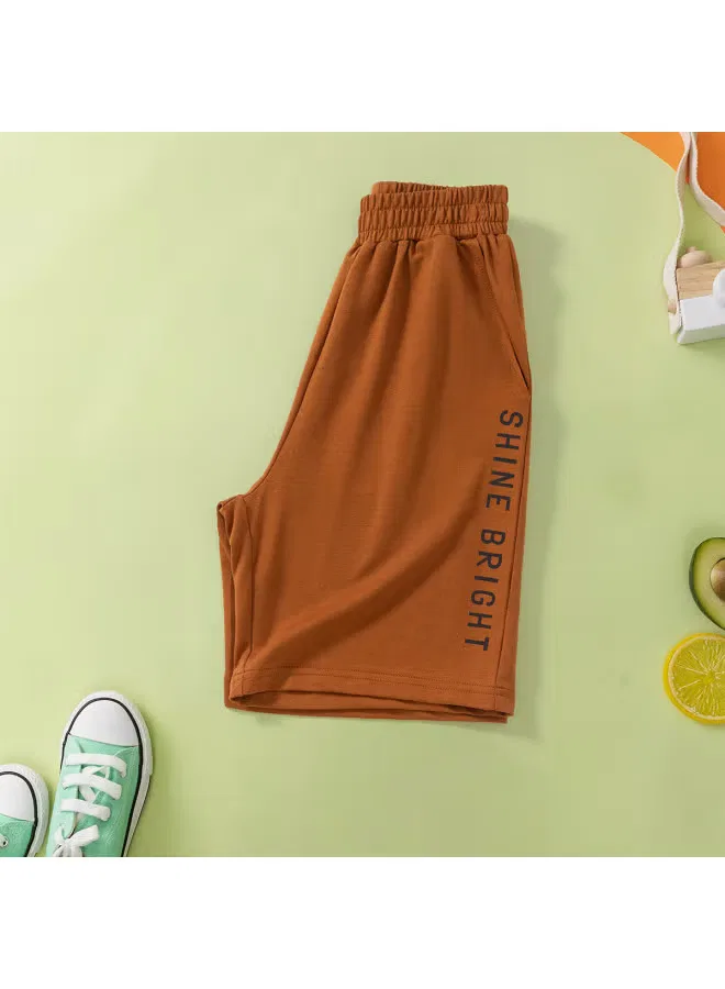 Шорты с принтом букв для мальчиков Jeanswest, темно-хаки — фото 2
