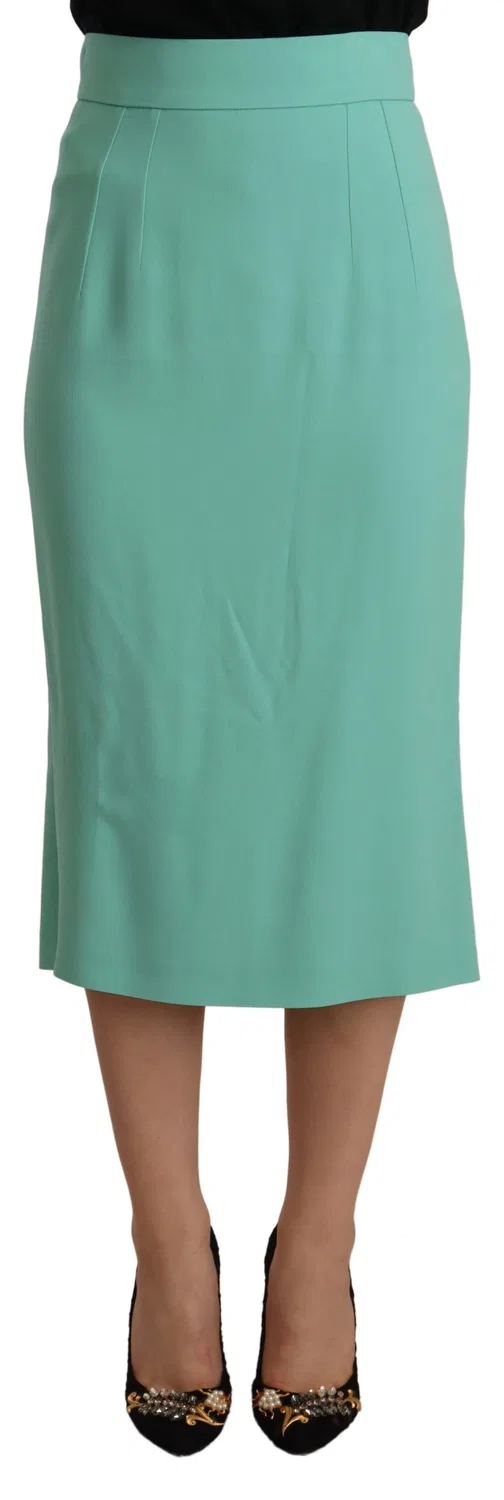 Женская юбка-карандаш миди с логотипом Pencil Cut Midi Dolce & Gabbana, Green