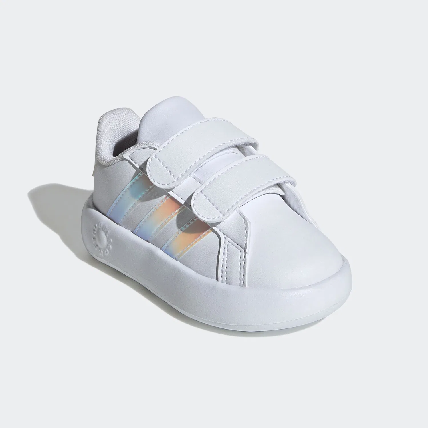 Детские кроссовки на липучках Grand Court 2.0 Adidas Sportswear, Cloud White/Iridescent/Grey Two
