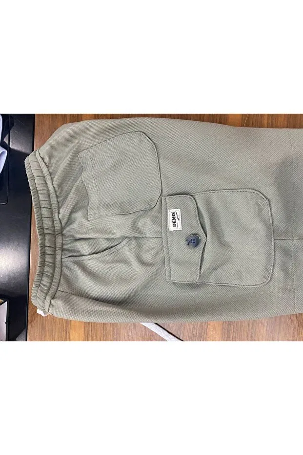 Детские шорты-карго для мальчиков капри с принтом Demoiselle, Khaki — фото 2