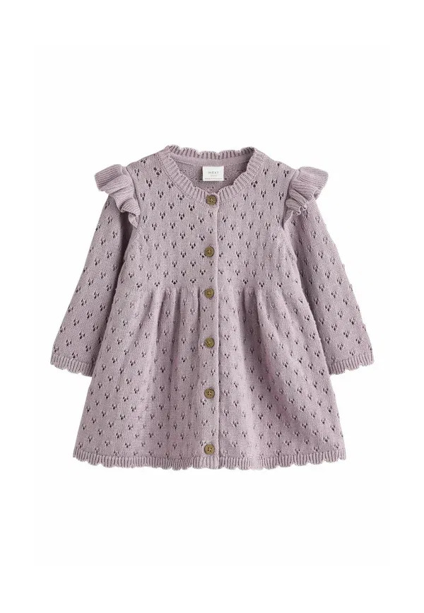 Платье-джемпер хлопковое Jumper dress Next, Lilac Purple Pointelle, фиолетовый
