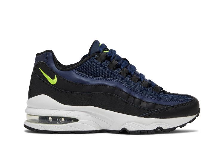 Кроссовки Nike Air Max 95 GS 'Midnight Navy Lemon Venom', черный — фото 2