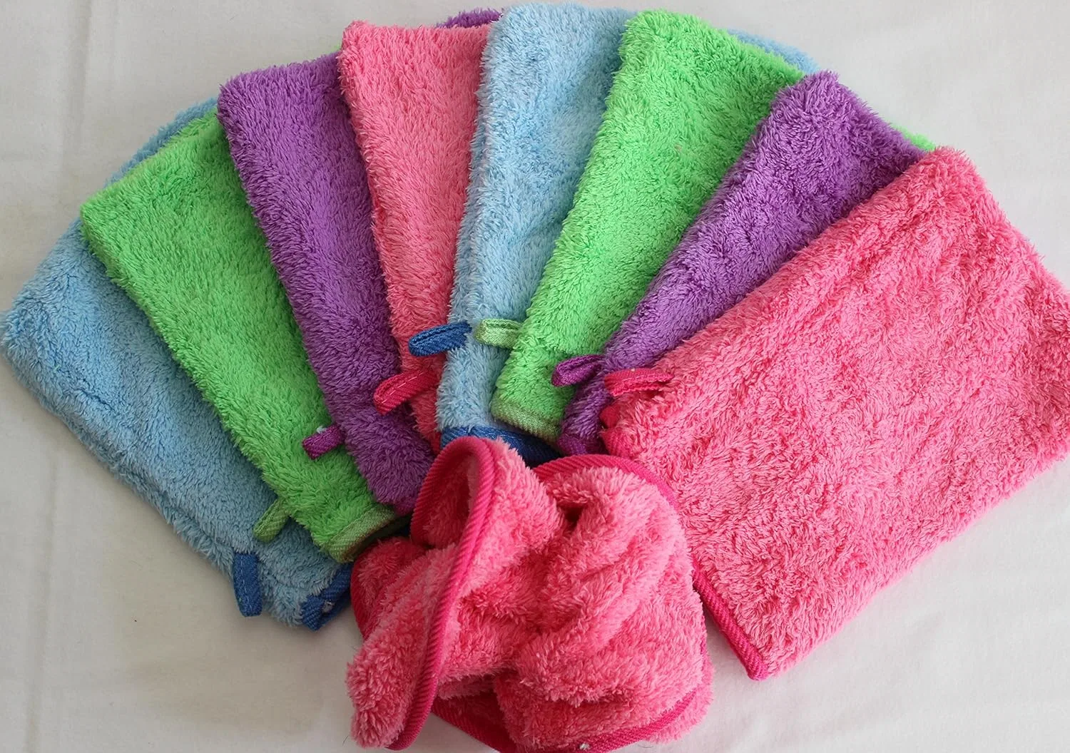 Мочалки для душа микрофибра saisonware.de, 8 шт, 21x21 см, Rosa