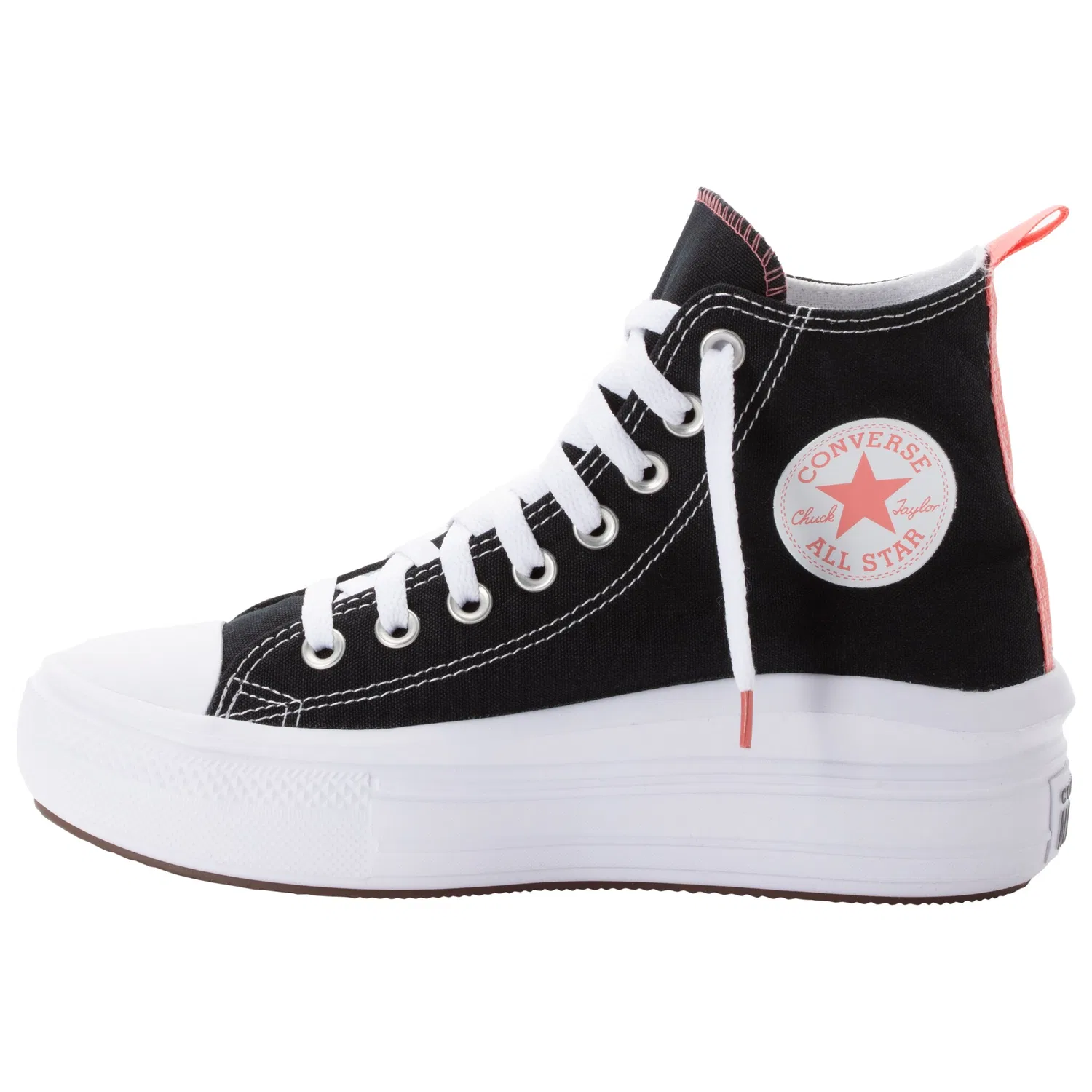 Детские кеды на платформе со шнуровкой Converse, Black/White — фото 2