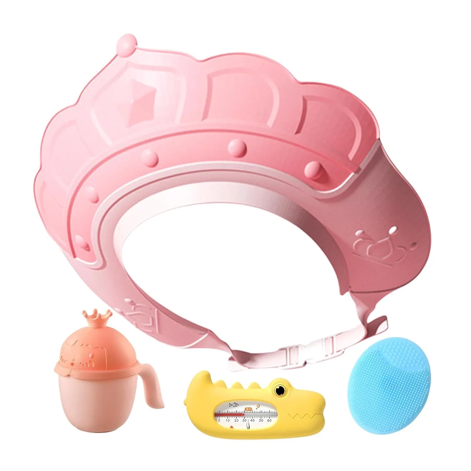 Шапочка для душа with Water Thermometer and Shampoo Cup, Opilroyn, Pink