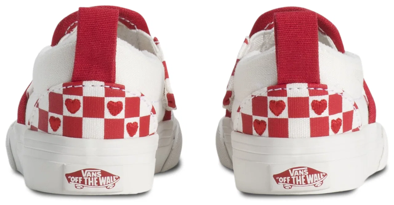 Кеды для девочек Slip On Valentines Vans, цвет White/Racing Red — фото 3