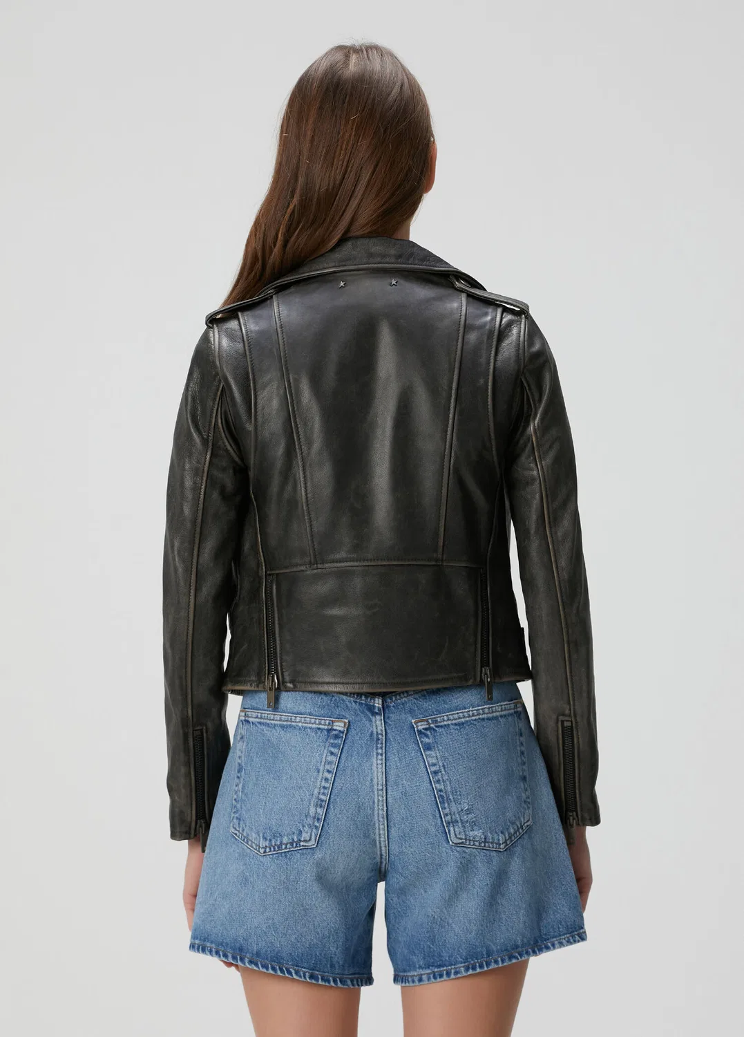 Куртка кожаная бiker Golden Goose, black — фото 4