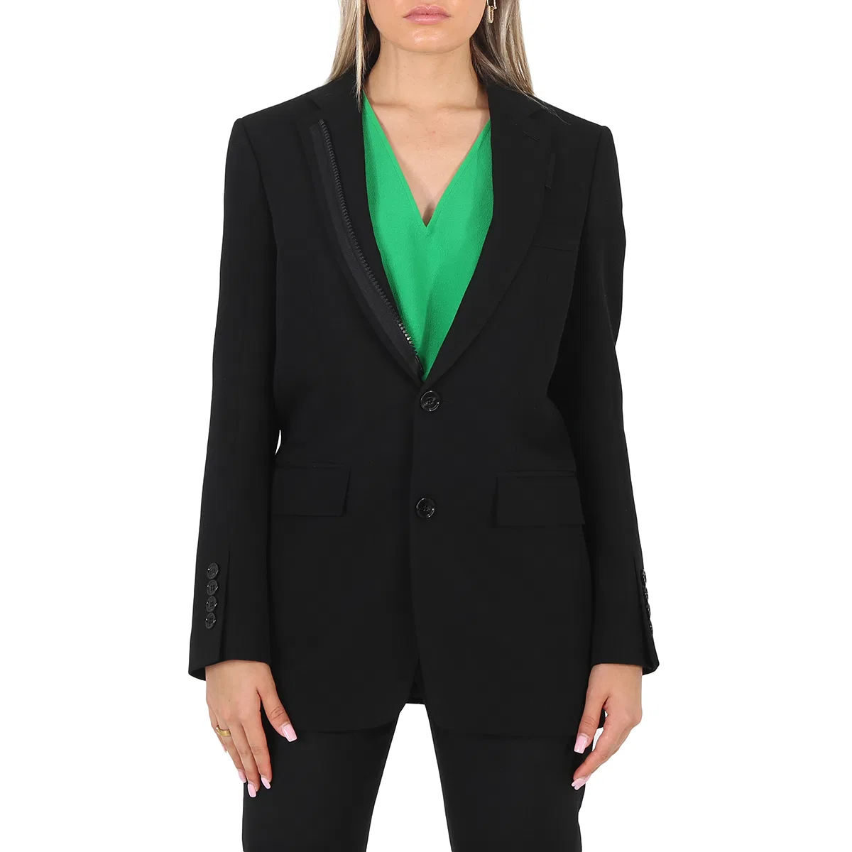 Женский пиджак приталенный однобортный Ladies Black Tailored Single-Breasted Blazer Jacket Burberry, Black