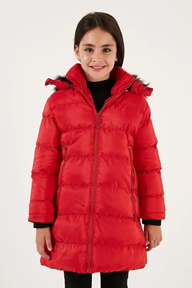 Детское пальто для девочек с длинным рукавом Lela, Red — фото 4
