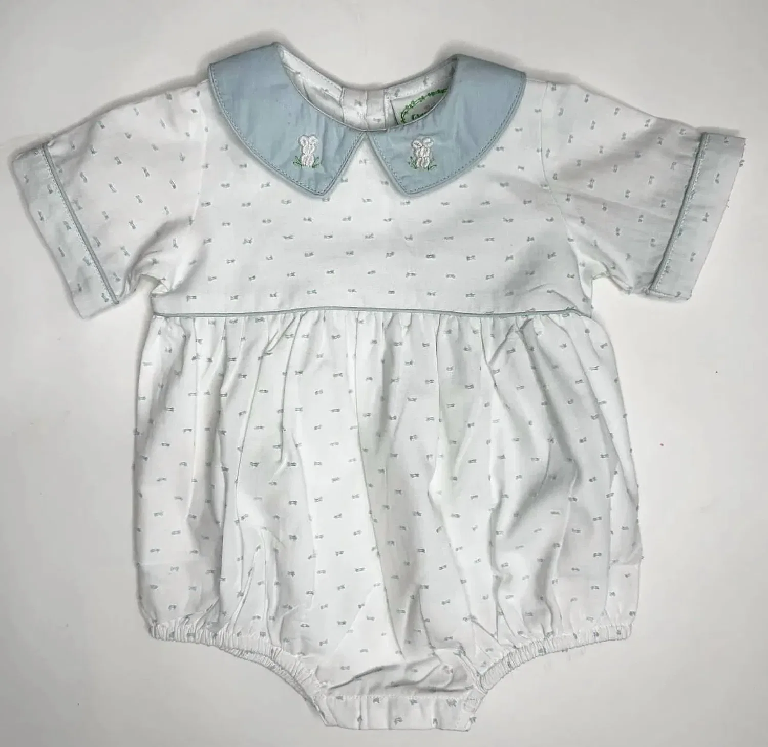 Детский боди-комбинезон в горошек с коротким рукавом Peter Bubble Grace & James Kids, Light Blue
