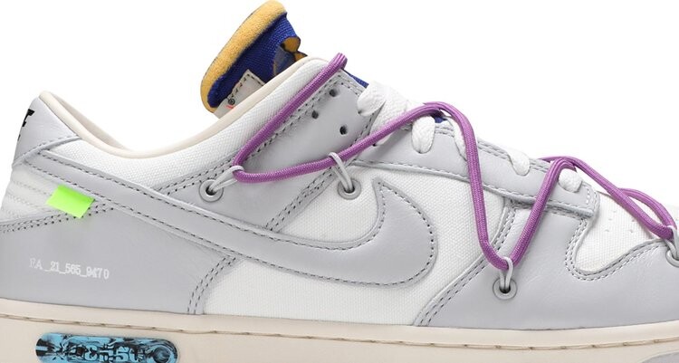 Кроссовки Nike Off-White x Dunk Low 'Lot 48 of 50', белый — фото 3