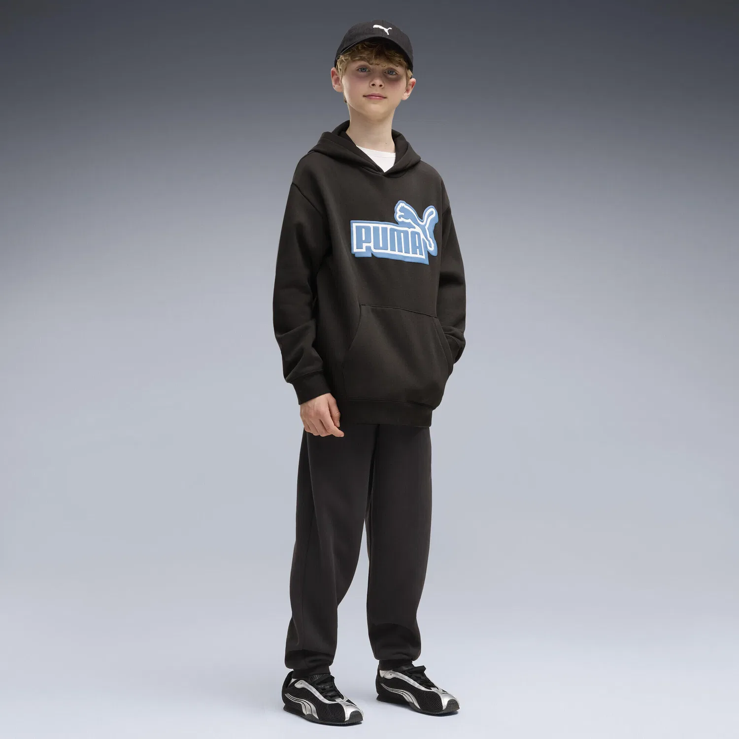 Детское худи свободного кроя с логотипом Essentials Logo Lab Relaxed Hoodie Jungen Puma, Schwarz — фото 4