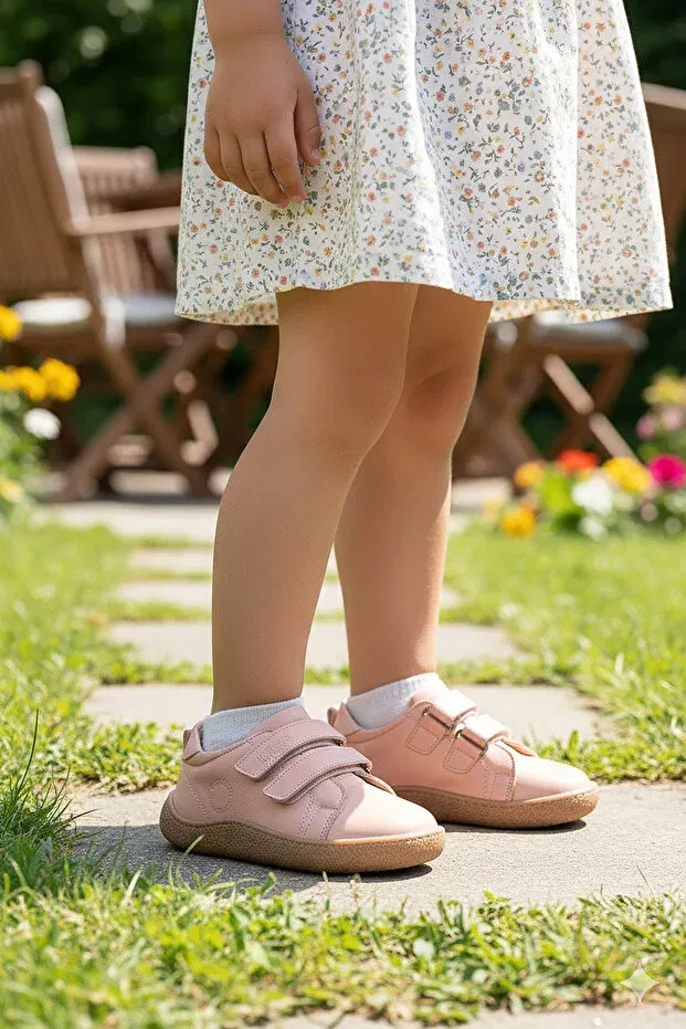 Детские кроссовки для девочек кожаные Kiko Kids, Powder — фото 3