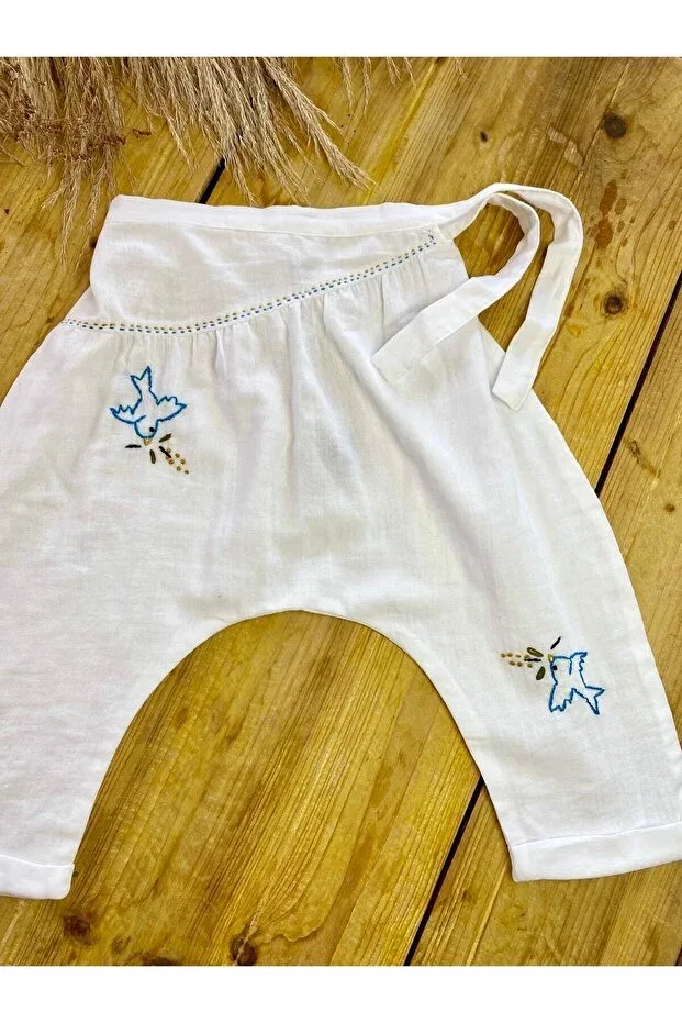 Детские брюки для девочек хлопковые Bohemiankids, White — фото 2