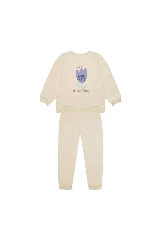 Детский комплект свитшота и брюк с принтом Antebies, Nude Color — фото 2