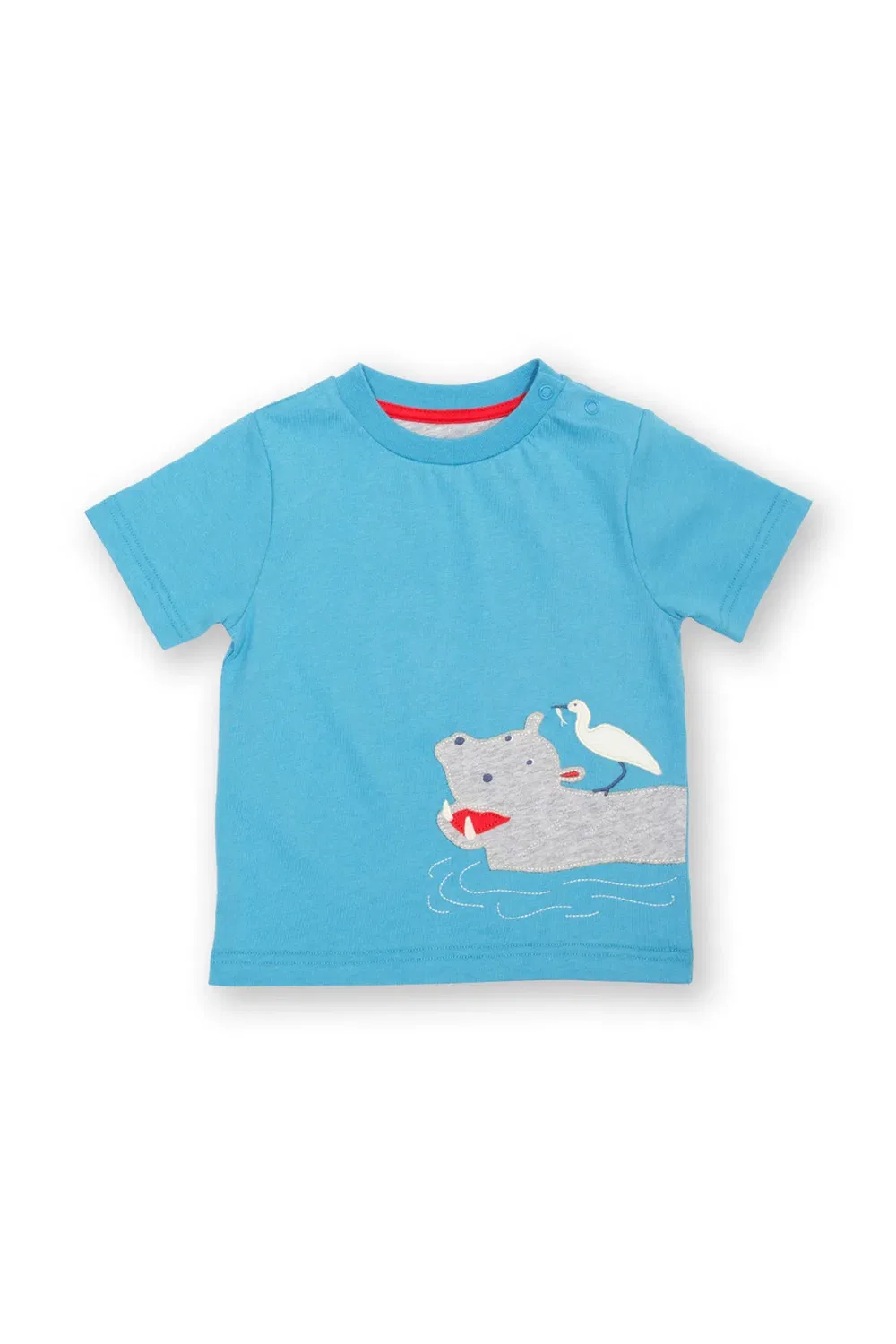 Детская футболка с принтом Happy Hippo Kite, Blue