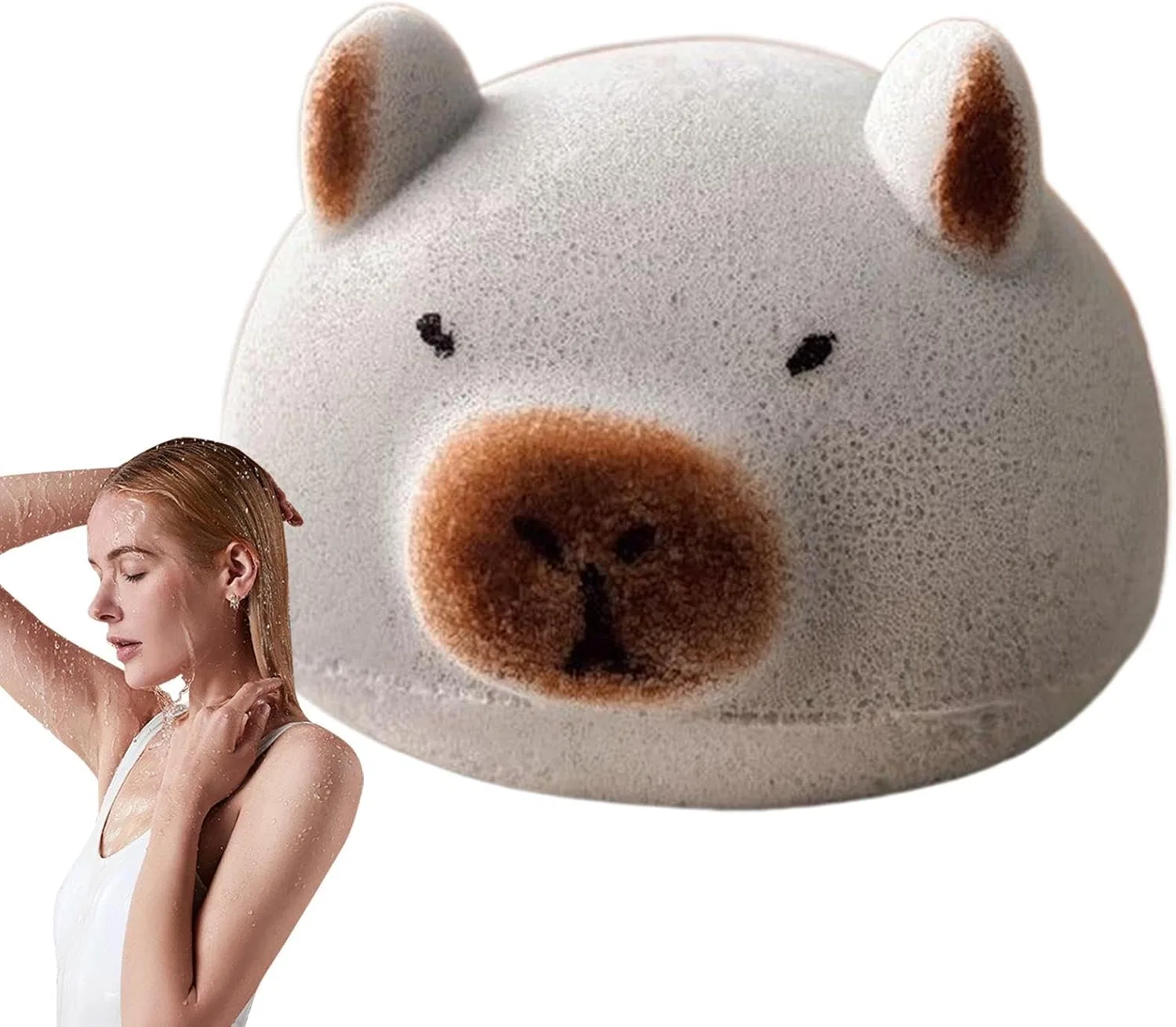 Губка для ванны Capybara, 1 шт, 12.5x10 см, Серый Generisch