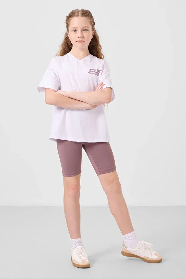 Детские леггинсы для девочек с поясом Tommy Life, White/Rosy