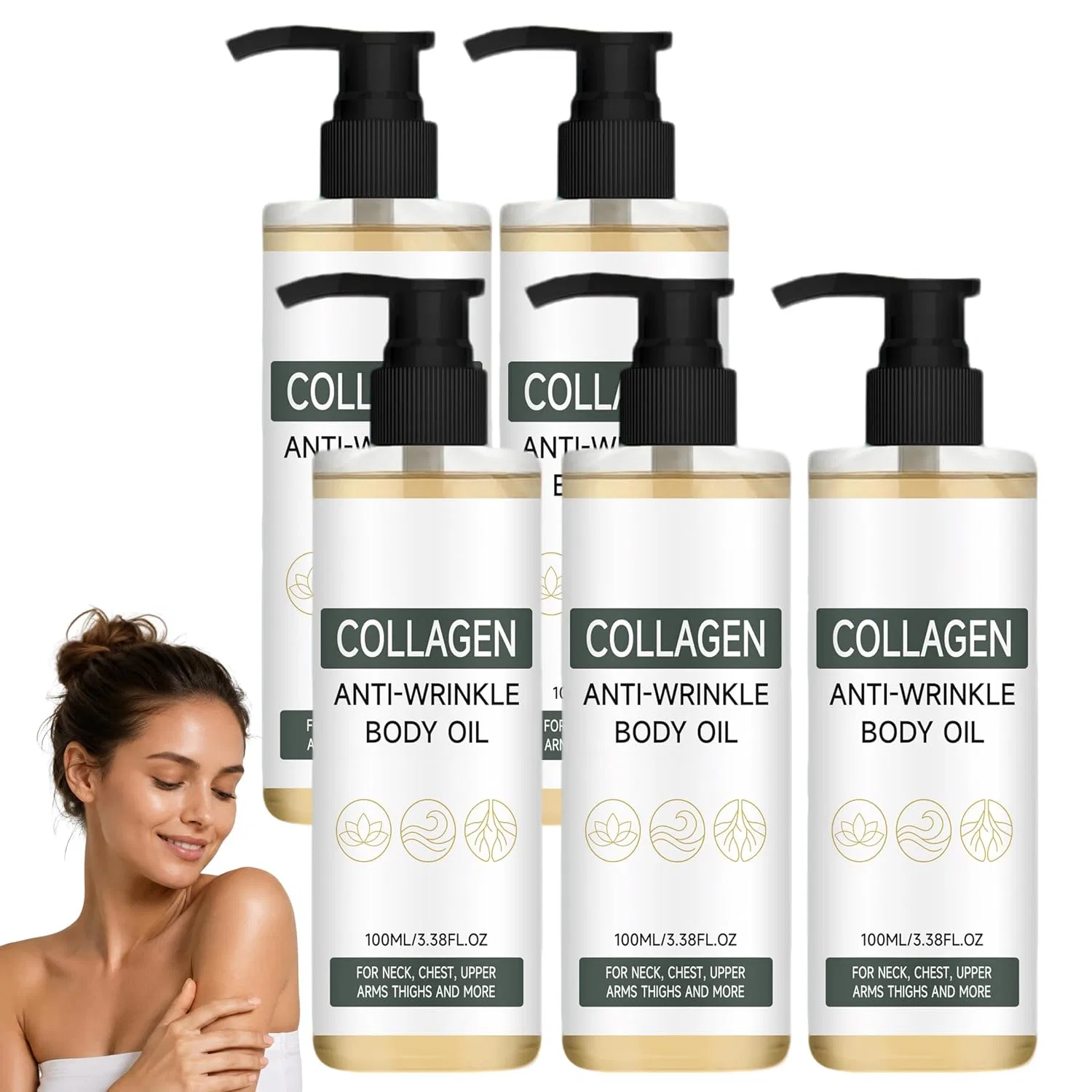Коллагеновое масло для тела, Anti-Aging, HFDCOO, 5 шт, 100 мл