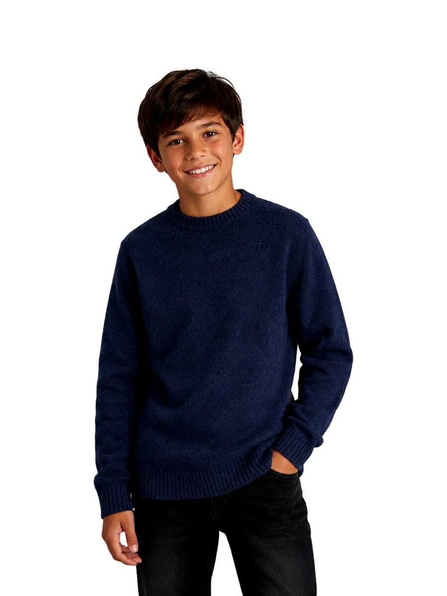 Детский свитер Jack & Jones Junior 'SOHO OLLIE' темно-синего цвета — фото 2