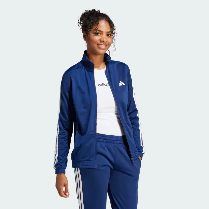 Женская куртка-трек adidas DAYREADY TRACKTOP, Dark Blue / White — фото 3