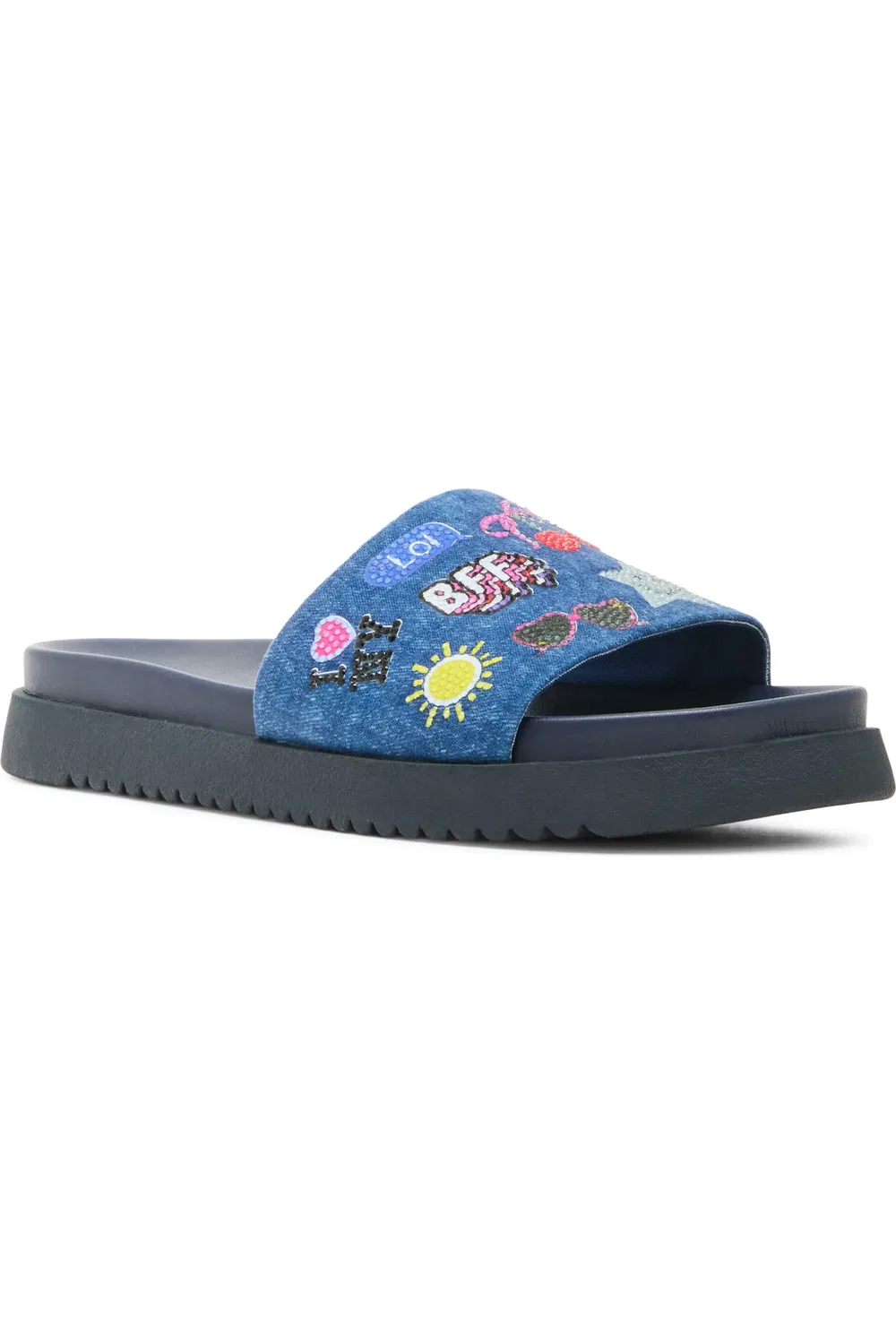 Детские сандалии-слайды с блестками Jfifi Platform Steve Madden, Denim