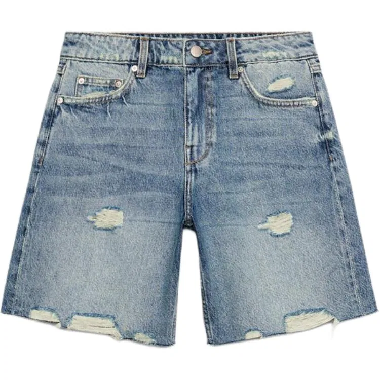 Женские джинсовые шорты Medium Blue ZARA, Medium Blue