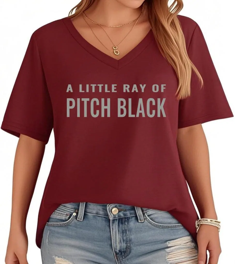 Мужская футболка с принтом A Little Ray of Pitch Black, Claret-v